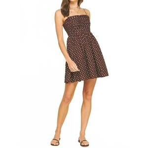 NEW PINCH polka dot mini dress in brown